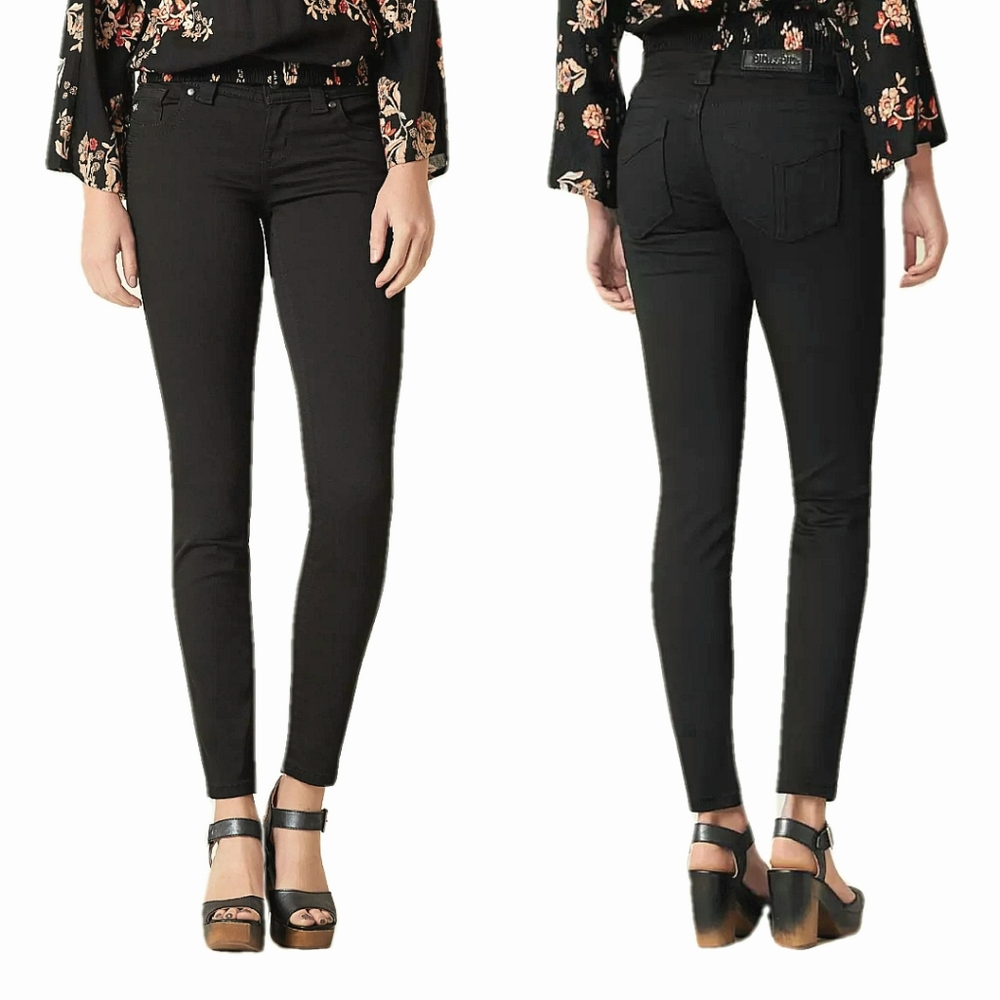 Miss Me Women's Mid-Rise Signature Skinny Jeans, Black, Size: 29